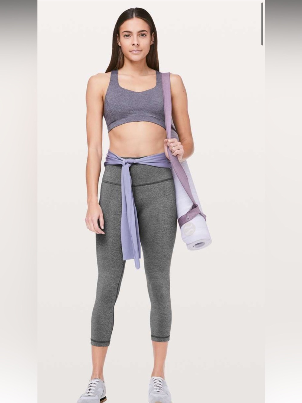 V. Lululemon Wunder Under Crop (High-Rise) *Luxtreme 21" Heathered Black 6